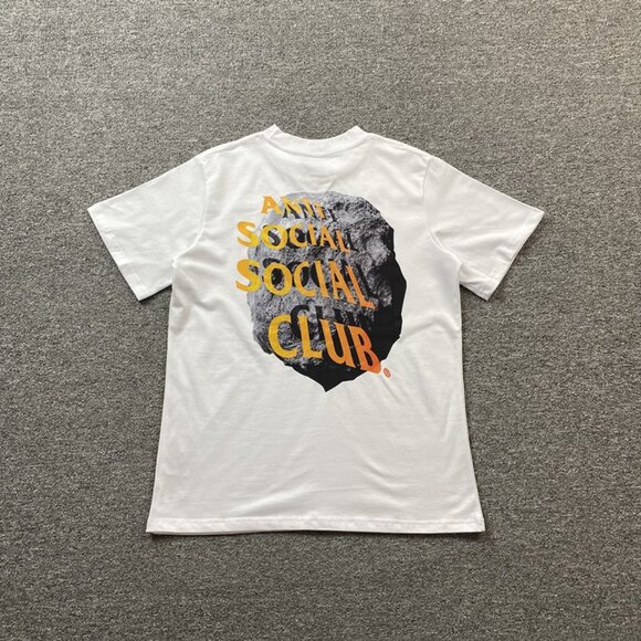Anti Social Social Club White T Shirt With Cosmic Rocks Print